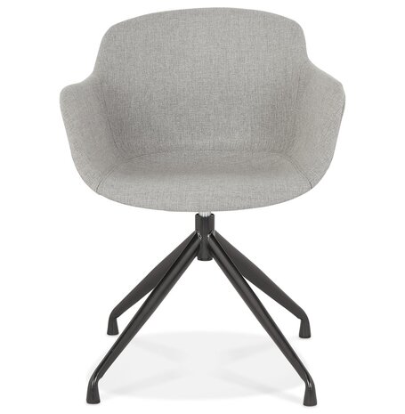 Design stoel met armleuningen 'SWAN' van grijze stof