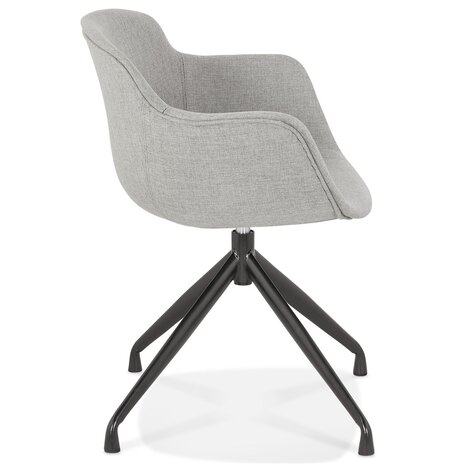 Design stoel met armleuningen 'SWAN' van grijze stof