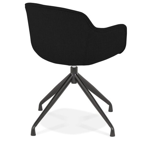 Design stoel met armleuningen 'SWAN' van zwarte stof