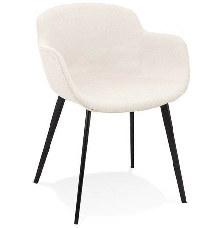 Beige stoffen stoel met armleuningen 'NEGRONI'