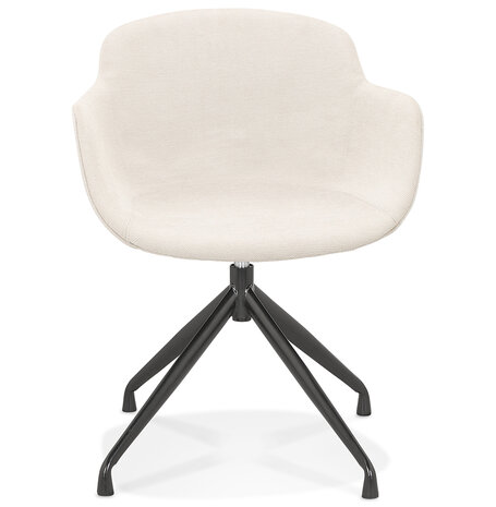 Design stoel met armleuningen 'MIMO' van beige stof