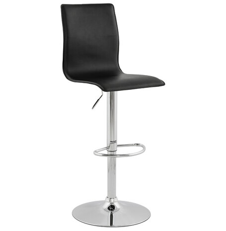 Design barkruk 'ALTO' uit zwart imitatieleder