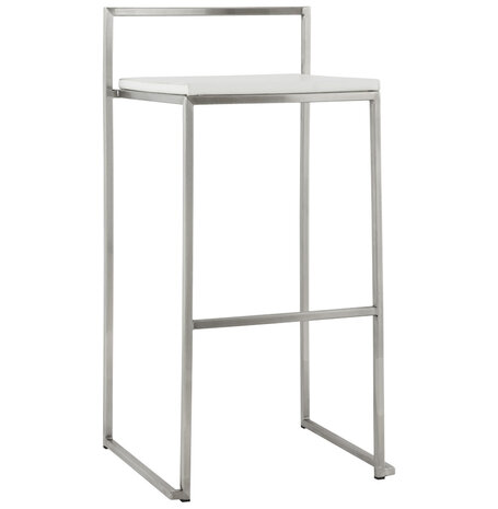 Witte, design barkruk 'DISKO' stapelbaar