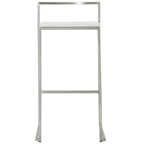 Witte, design barkruk 'DISKO' stapelbaar