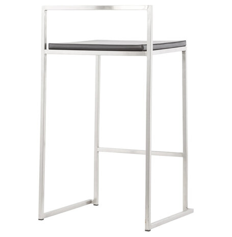 Zwarte halfhoge design kruk 'DISKO MINI' stapelbaar