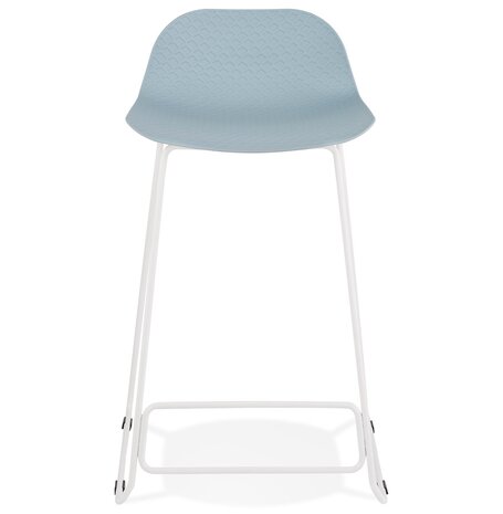 Halfhoge kruk 'BABYLOS MINI' blauw met wit metalen voeten
