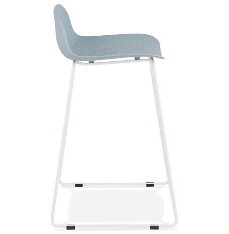 Halfhoge kruk 'BABYLOS MINI' blauw met wit metalen voeten