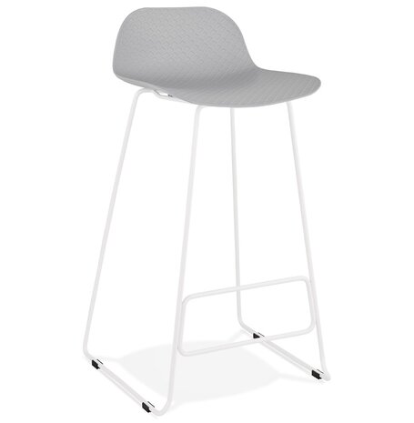 Design barkruk 'BABYLOS' grijs met wit metalen voeten