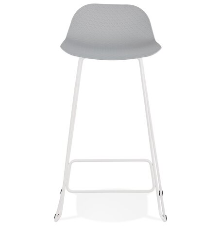 Design barkruk 'BABYLOS' grijs met wit metalen voeten