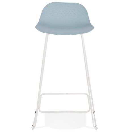 Design barkruk 'BABYLOS' blauw met wit metalen voeten