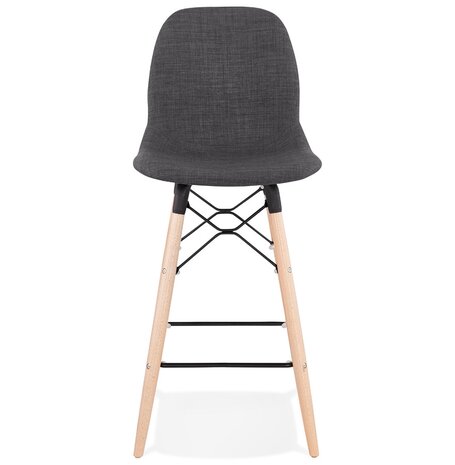Halfhoge kruk 'GALACTIK MINI' van grijze stof Scandinavische stijl