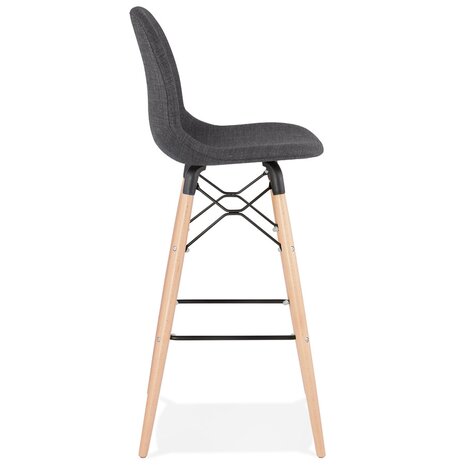 Design barkruk 'GALACTIK' van donkergrijze stof Scandinavische stijl