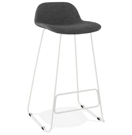 Design barkruk 'MOSKOW' met wit metalen onderstel