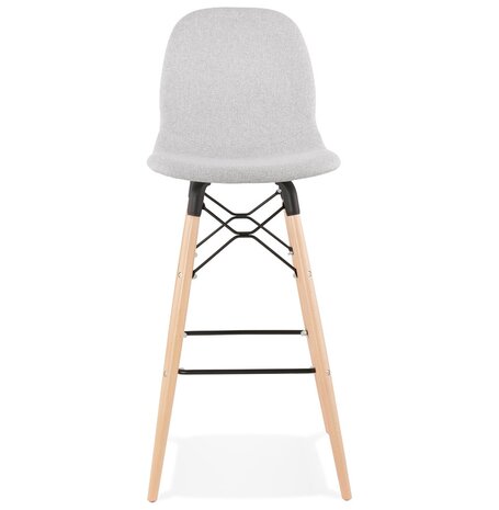 Design barkruk 'GALACTIK' in lichtgrijze stof en Scandinavische stijl