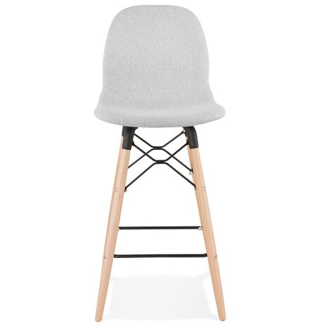 Halfhoge barkruk ‘GALACTIK MINI' in lichtgrijze stof in Scandinavische stijl