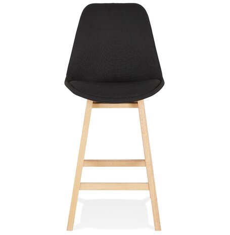 Scandinavische halfhoge design kruk 'TERESA MINI' van zwarte stof