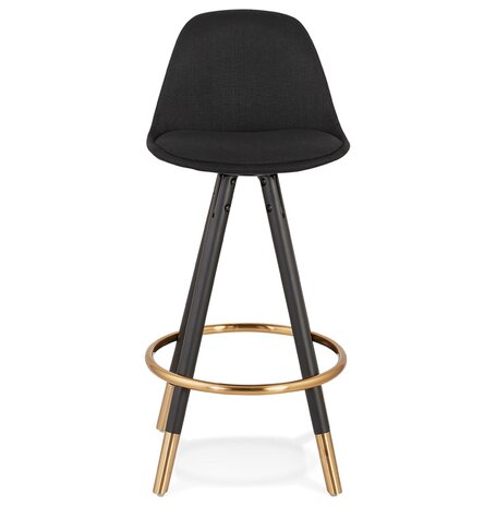 Halfhoge 'GATO MINI' design kruk van zwarte stof en hout
