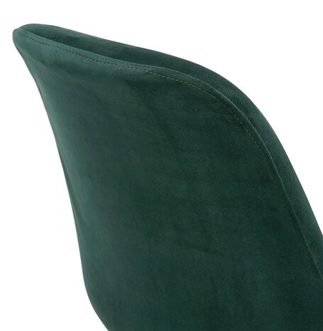 Halfhoge barkruk 'SPARK MINI' van groen velours met zwarte metalen poten