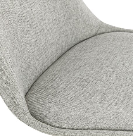 Halfhoge grijze stoffen kruk 'ALOE MINI' met witte metalen poten