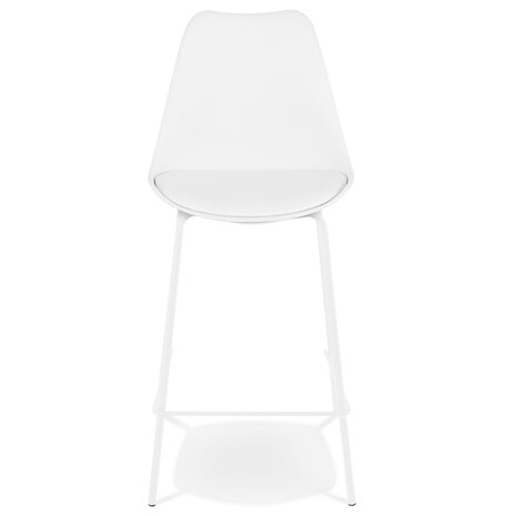 Halfhoge witte kruk 'LEMON MINI' met witte metalen poten
