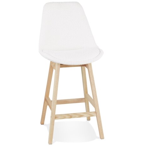 Scandinavische halfhoge kruk 'SANDRA MINI' van witte badstof