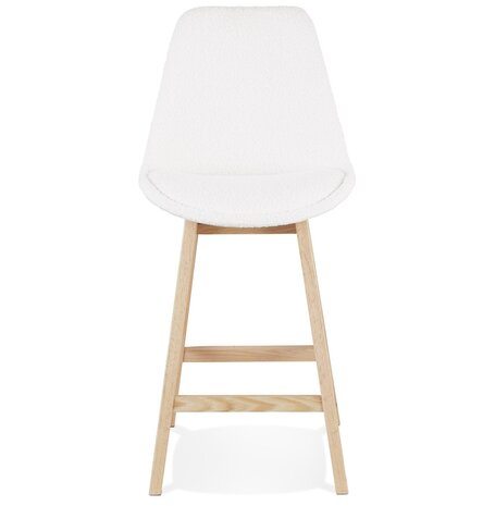 Scandinavische halfhoge kruk 'SANDRA MINI' van witte badstof