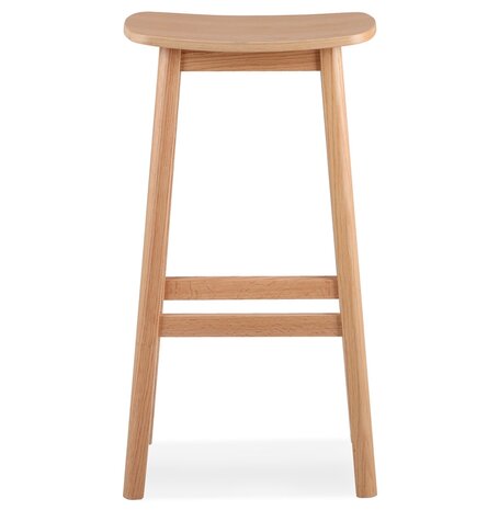 Design barkruk 'DUMAS' van natuurlijk afgewerkt hout