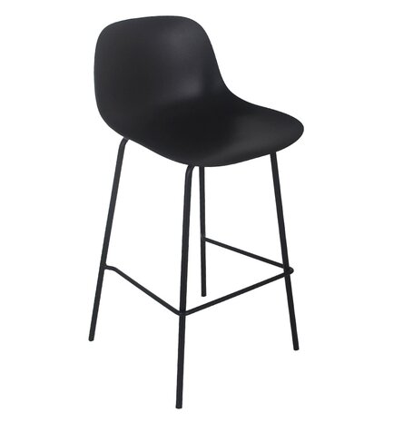 Halfhoge zwarte kruk 'GRANO MINI' voor binnen/buiten