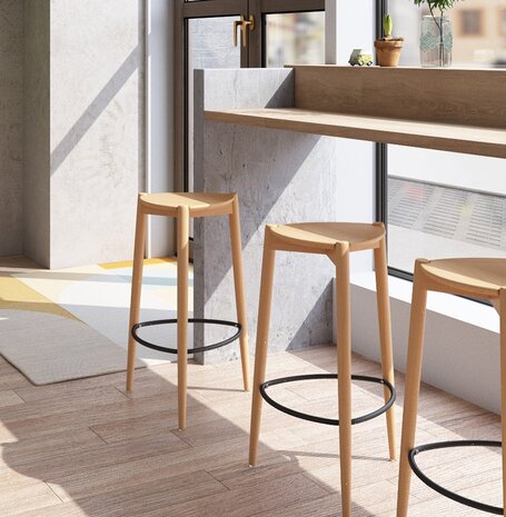 Halfhoge snackkruk 'TIARA MINI' in natuurlijk essen