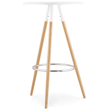 Ronde, wit houten tafel 'BARY'