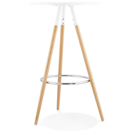 Ronde, wit houten tafel 'BARY'