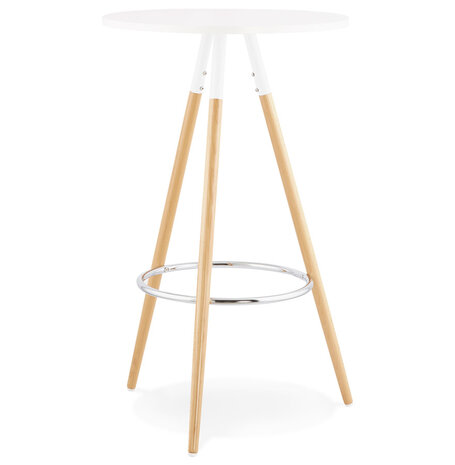 Ronde, wit houten tafel 'BARY'