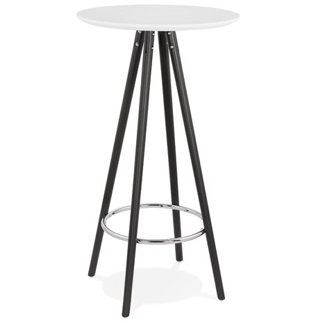 Hoge tafel / Statafel 'GALA' in wit hout en met zwarte poten