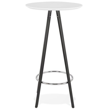 Hoge tafel / Statafel 'GALA' in wit hout en met zwarte poten