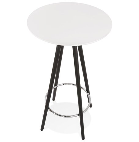 Hoge tafel / Statafel 'GALA' in wit hout en met zwarte poten