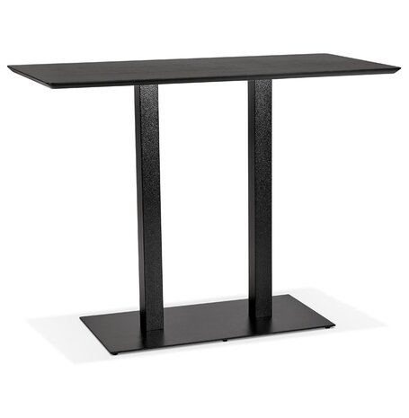 Zwarte hoge design tafel 'ZUMBA BAR' met zwarte metalen poot - 150x70 cm