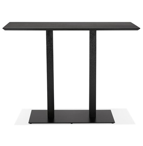 Zwarte hoge design tafel 'ZUMBA BAR' met zwarte metalen poot - 150x70 cm