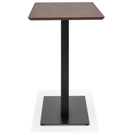 Hoge design tafel 'ZUMBA BAR' met notenhouten afwerking en zwarte metalen poot - 150x70 cm