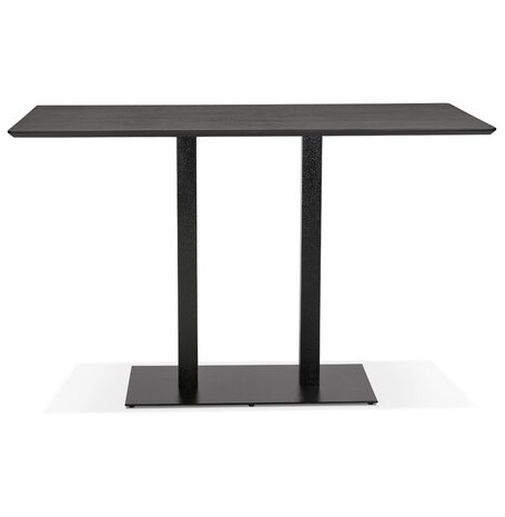 Zwarte hoge design tafel 'ZUMBA BAR' met zwarte metalen poot - 180x90 cm