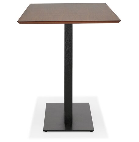 Hoge design tafel 'ZUMBA BAR' met notenhouten afwerking en zwarte metalen poot - 180x90 cm