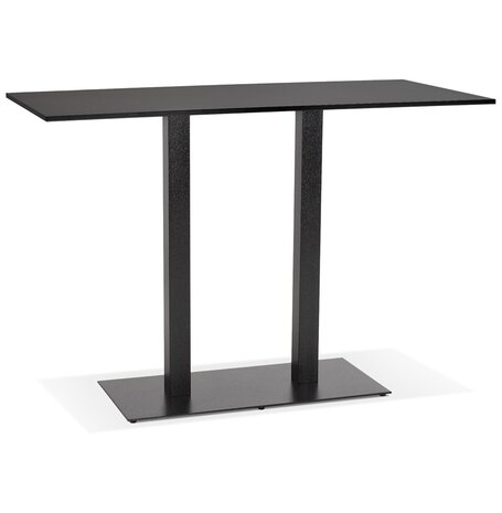 Zwarte design statafel 'AUSTIN BAR' met zwarte metalen poot - 160x80 cm