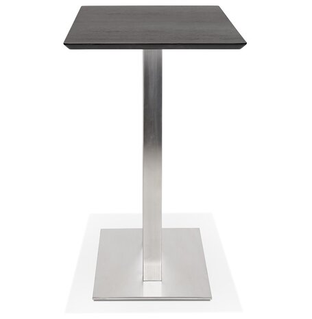 Zwarte hoge design tafel 'MAMBO BAR' met geborsteld metalen poot - 150x70 cm