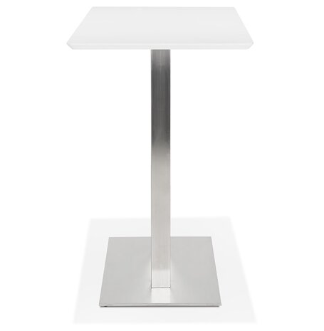 Witte hoge design tafel 'MAMBO BAR' met geborsteld metalen poot - 150x70 cm