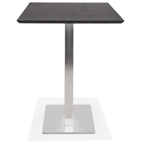 Zwarte hoge design tafel 'MAMBO BAR' met geborsteld metalen poot - 180x90 cm