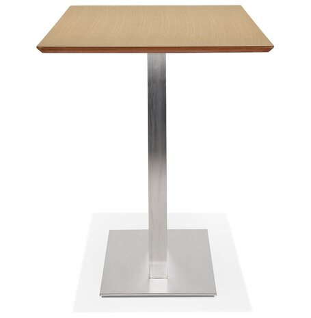 Hoge design tafel 'MAMBO BAR' van natuurlijk afgewerkt hout met geborsteld metalen poot - 180x90 cm