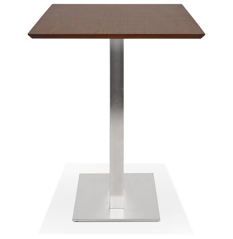 Hoge design tafel 'MAMBO BAR' met notenhouten afwerking en geborsteld metalen poot - 180x90 cm