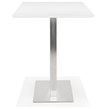 Witte hoge design tafel 'MAMBO BAR' met geborsteld metalen poot - 180x90 cm