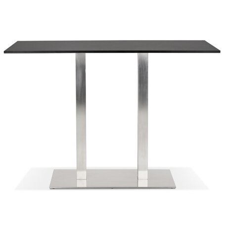 Zwarte design statafel 'DENVER BAR' met geborsteld metalen poot - 160x80 cm