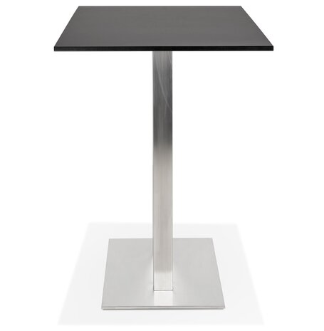 Zwarte design statafel 'DENVER BAR' met geborsteld metalen poot - 160x80 cm