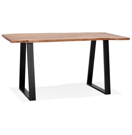 Table de bar haute 'RAFA' en bois massif et métal - 200x95 cm